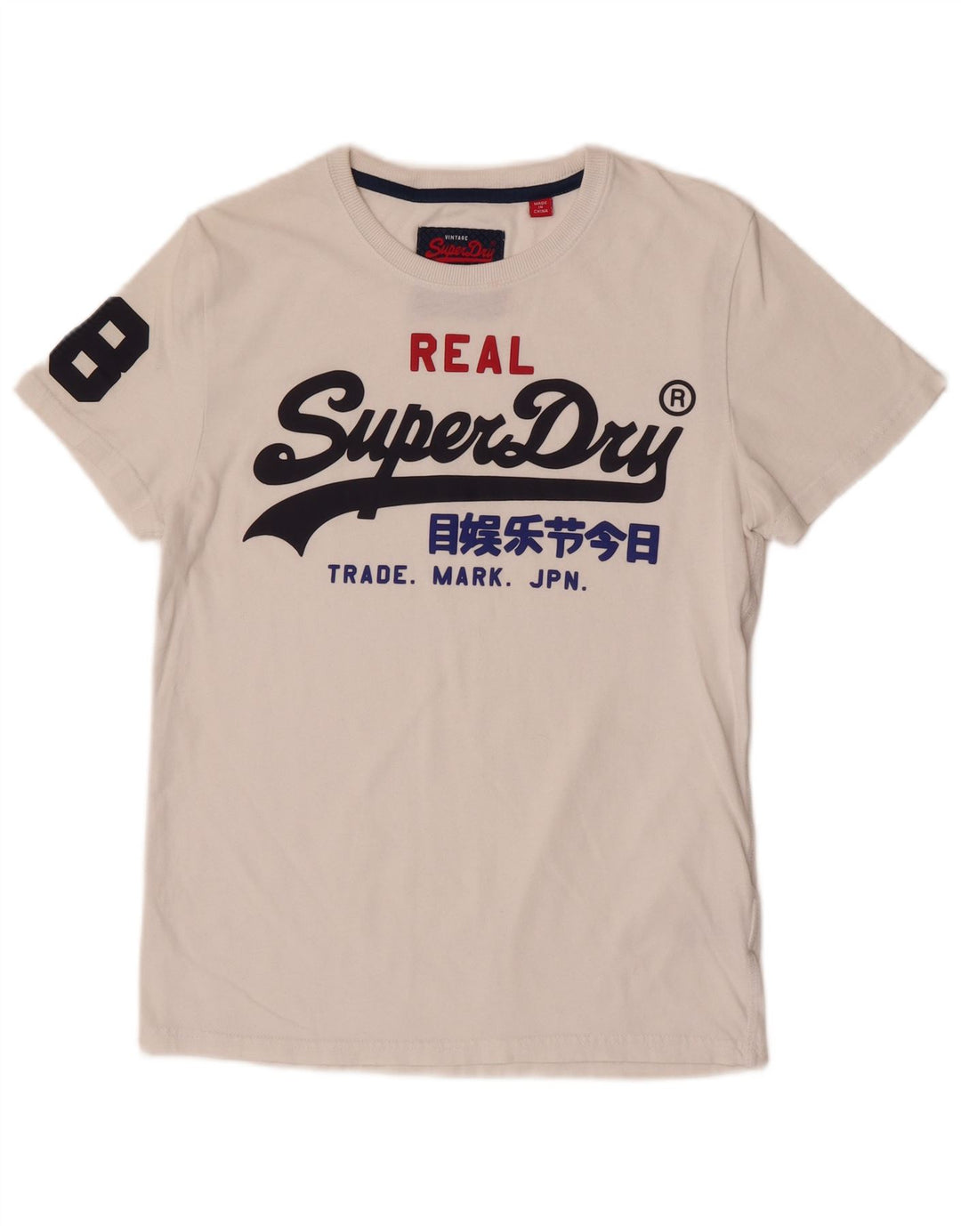 Ανδρικό T-Shirt κανονικό γραφικό Superdry, μεσαίο λευκό βαμβακερό