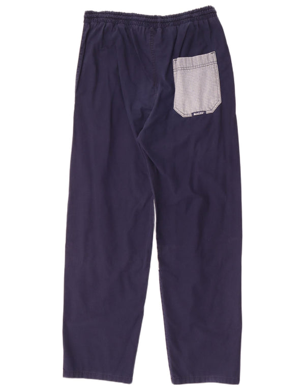 Macho Ανδρικό κωνικό casual παντελόνι W32 L30 Navy Blue Colorblock Βαμβακερό