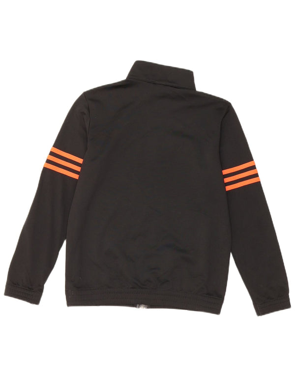 Adidas Boys Tracksuit Top Jacket 9-10 Years Black Colourblock