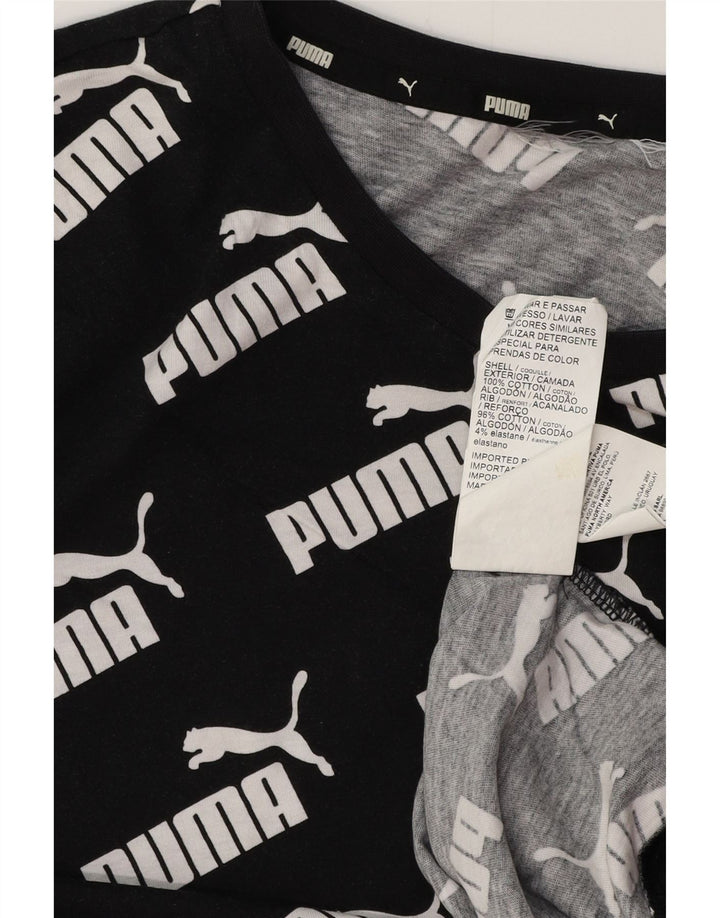 Ανδρικό γραφικό μπλουζάκι PUMA, μεσαίο μαύρο βαμβακερό