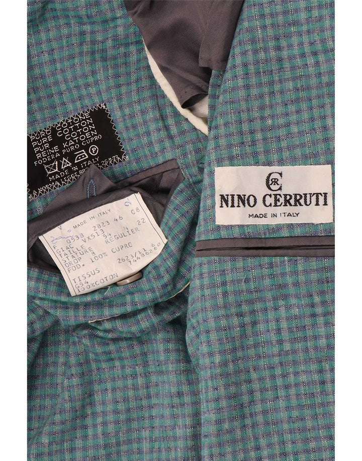 Nino Cerruti Ανδρικό μπουφάν σακάκι με 2 κουμπιά IT 54 2XL Blue Check Cotton