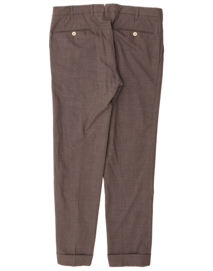 VINTAGE Ανδρικό Slim Suit Παντελόνι IT 48 Medium W32 L31 Grey Wool