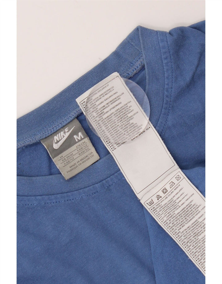 Ανδρικό T-Shirt Nike τοπ UK 39/41 μεσαίο μπλε βαμβακερό