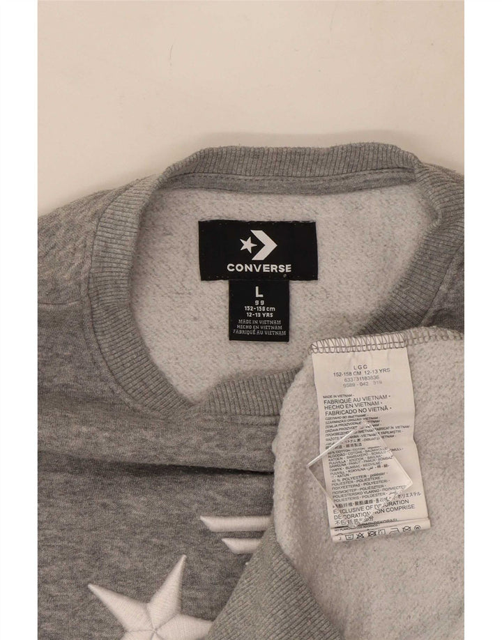 Converse Boys Graphic Φούτερ Jumper 12-13 ετών Μεγάλο γκρι χρώμα