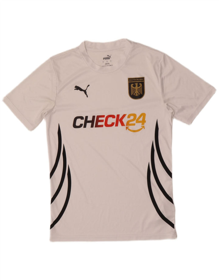 Ανδρικό γραφικό μπλουζάκι Puma Deutshland Top Small White Colorblock Πολυεστέρας