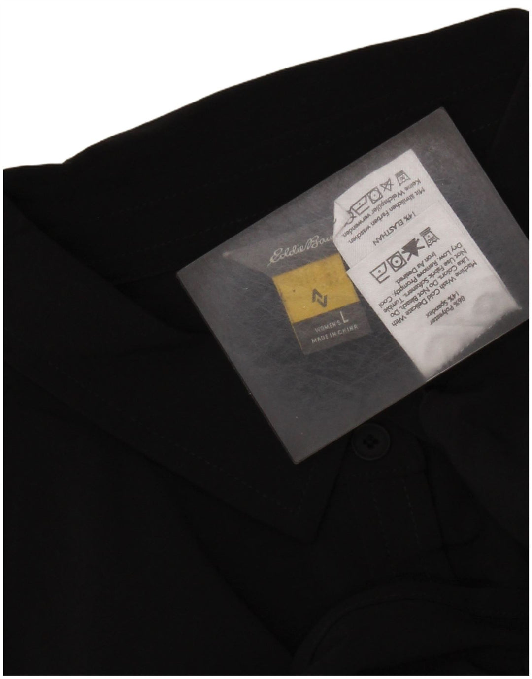 Γυναικείο μακρυμάνικο φόρεμα Eddie Bauer Shift UK 16 μεγάλο μαύρο πολυεστέρα