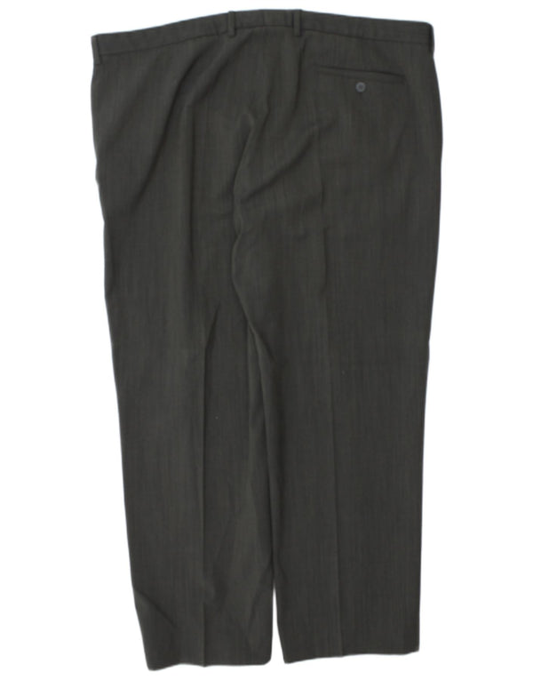 Marks & Spencer Mens Straight Suit Trousers W44 L30 Grey Polyester