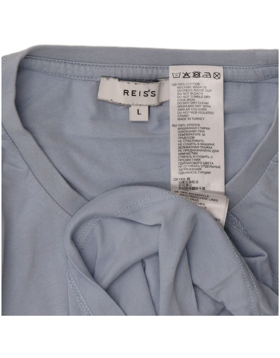 Ανδρικό T-Shirt Reiss Top μεγάλο μπλε βαμβακερό