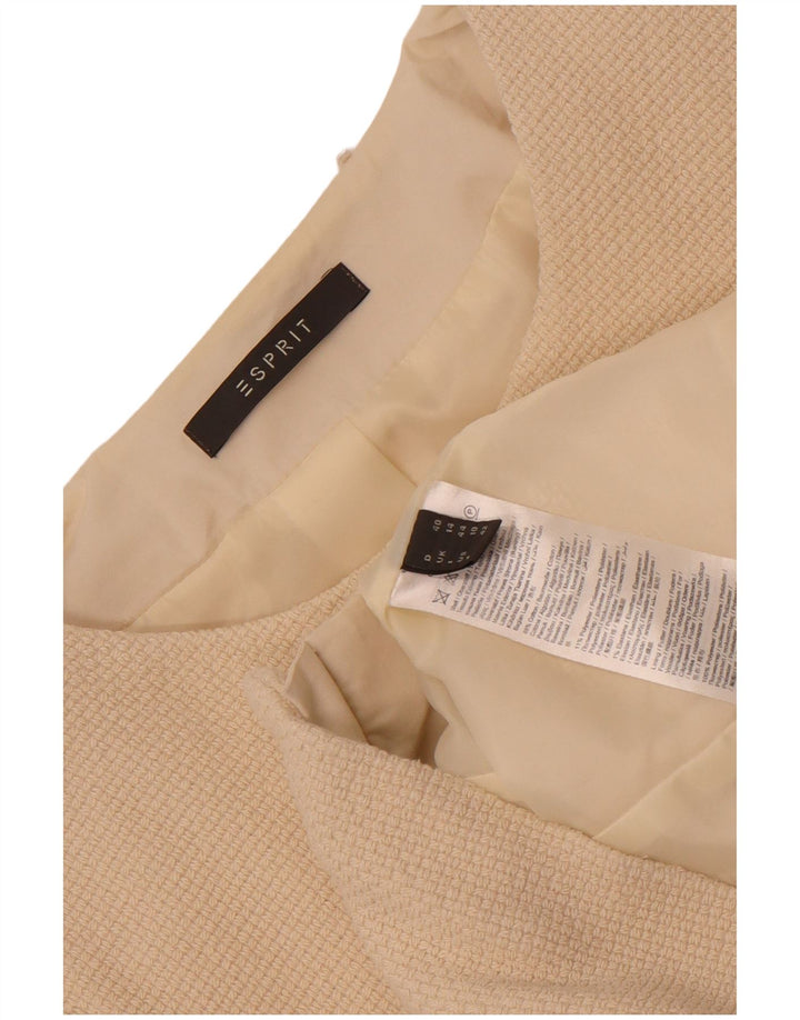 Esprit Γυναικείο Μπουφάν Blazer Full Zip UK 14 Large White Cotton