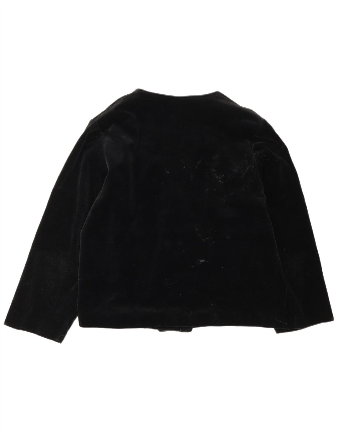 Vintage Γυναικείο Velvet Oversized Blazer Jacket UK 14 Medium Black Cotton