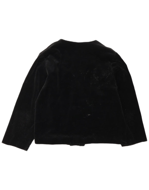 Vintage Γυναικείο Velvet Oversized Blazer Jacket UK 14 Medium Black Cotton