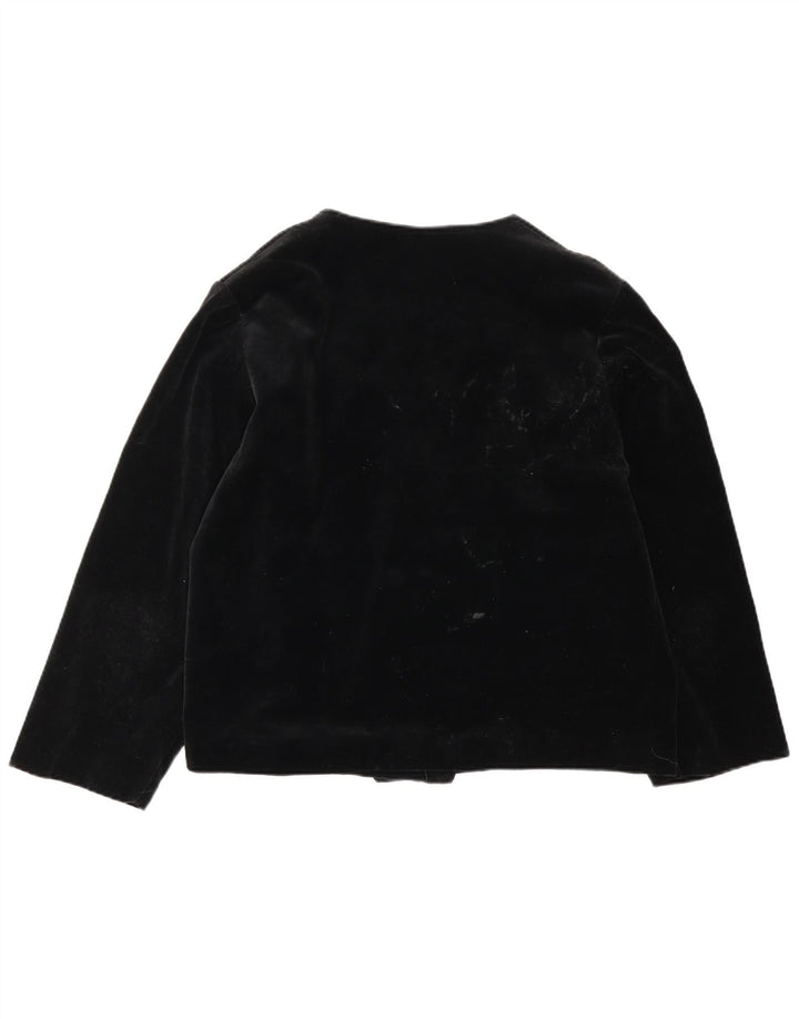 Vintage Γυναικείο Velvet Oversized Blazer Jacket UK 14 Medium Black Cotton