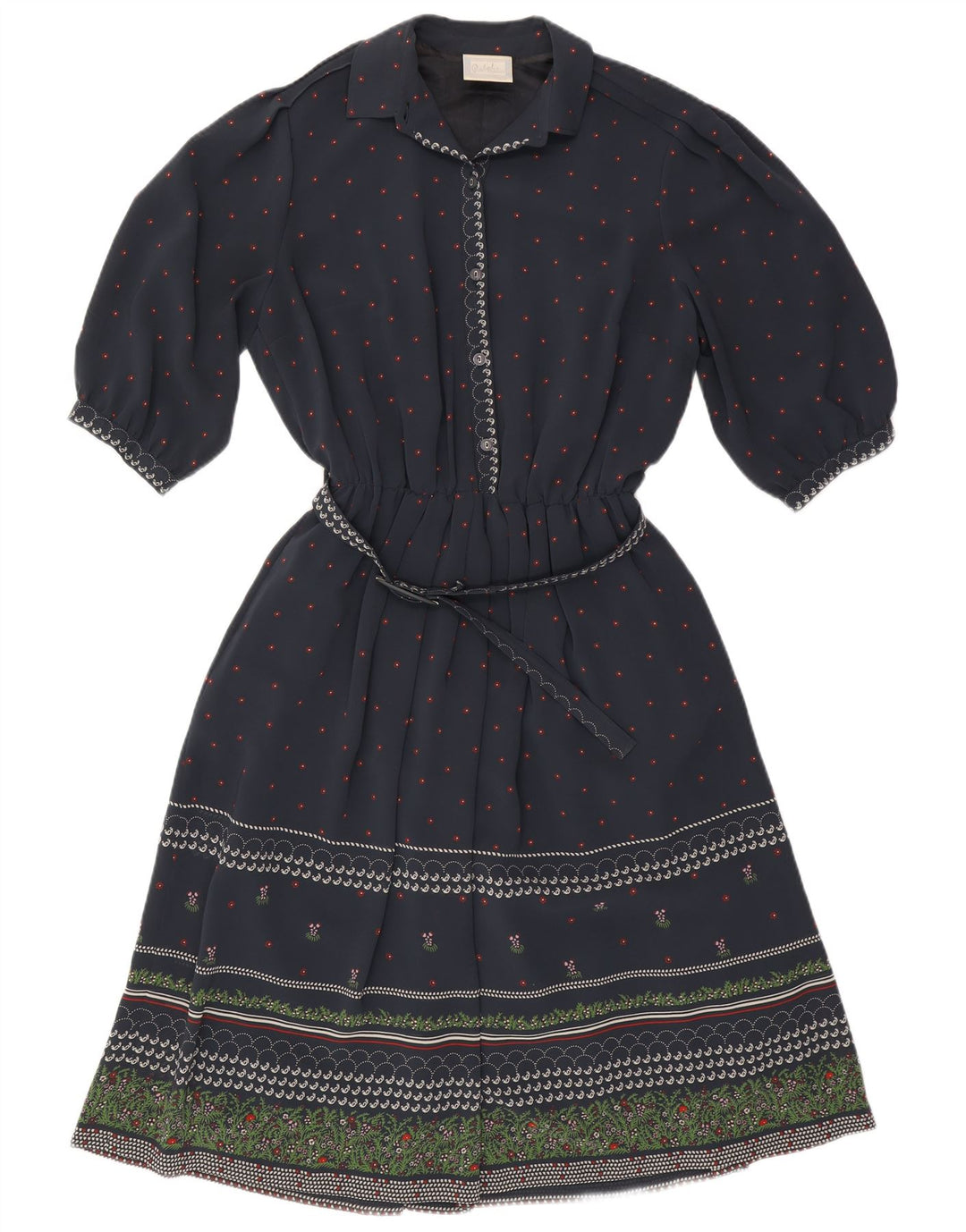 RALPH Γυναικείο φόρεμα 3/4 με μανίκια A-line EU 46 XL Navy Blue Floral Polyester