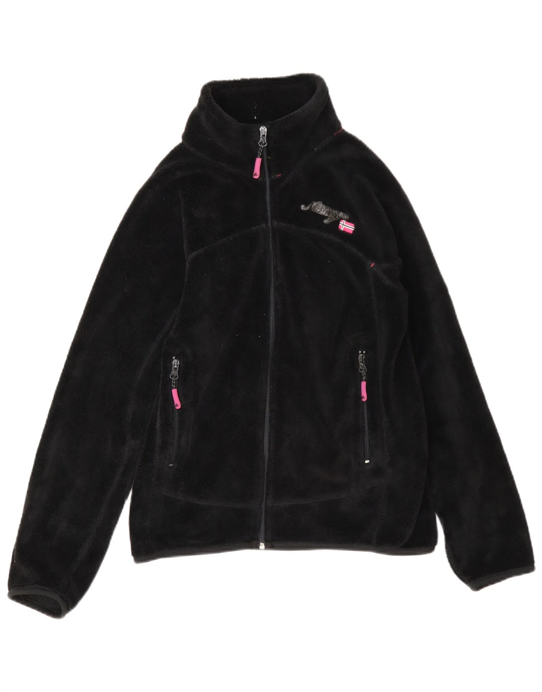 Γεωγραφικό Norway Γυναικείο Fleece Jacket UK 14 Medium Black Polyester