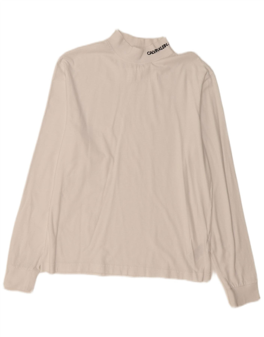 CALVIN KLEIN JEANS Ανδρικό μακρυμάνικο μπλουζάκι μικρό λευκό βαμβακερό