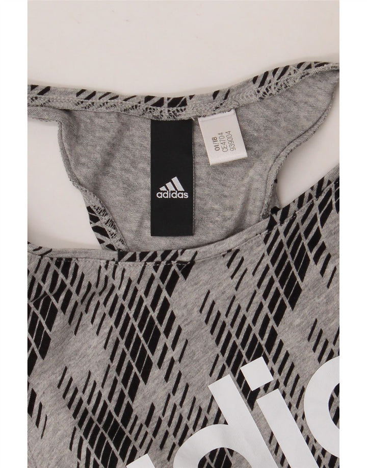 Γυναικείο γραφικό γιλέκο Adidas Top UK 8 Small Grey Geometric