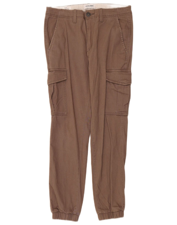 Jack & Jones Mens Slim Joggers Cargo Παντελόνι W29 L30 Γκρι βαμβακερό