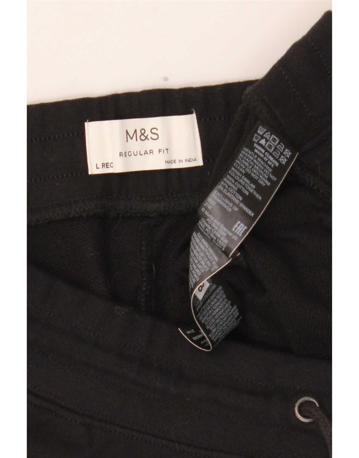 Ανδρικό αθλητικό σορτς Marks & Spencer Regular Fit μεγάλο μαύρο βαμβακερό