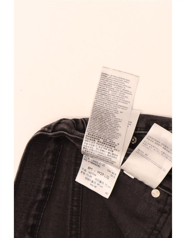 LEVI'S Γυναικείο τζιν 505 ίσιο US 8 Medium W29 L30 μαύρο βαμβακερό