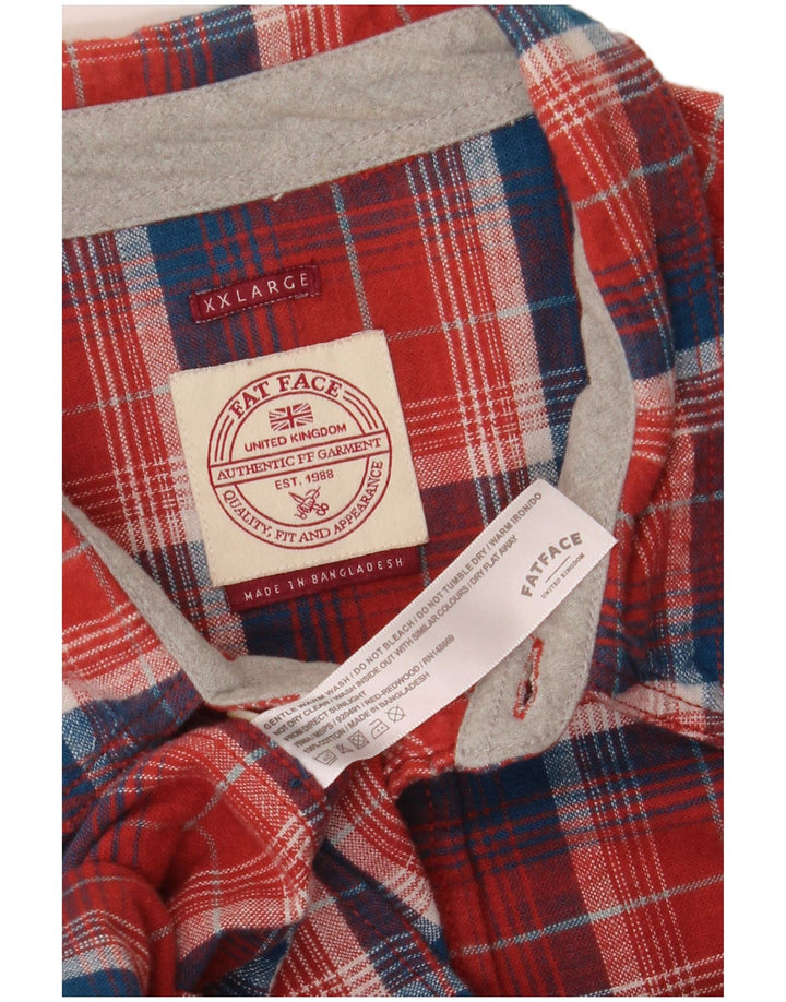 Ανδρικό φανελένιο πουκάμισο Fat Face 2XL Red Check Cotton