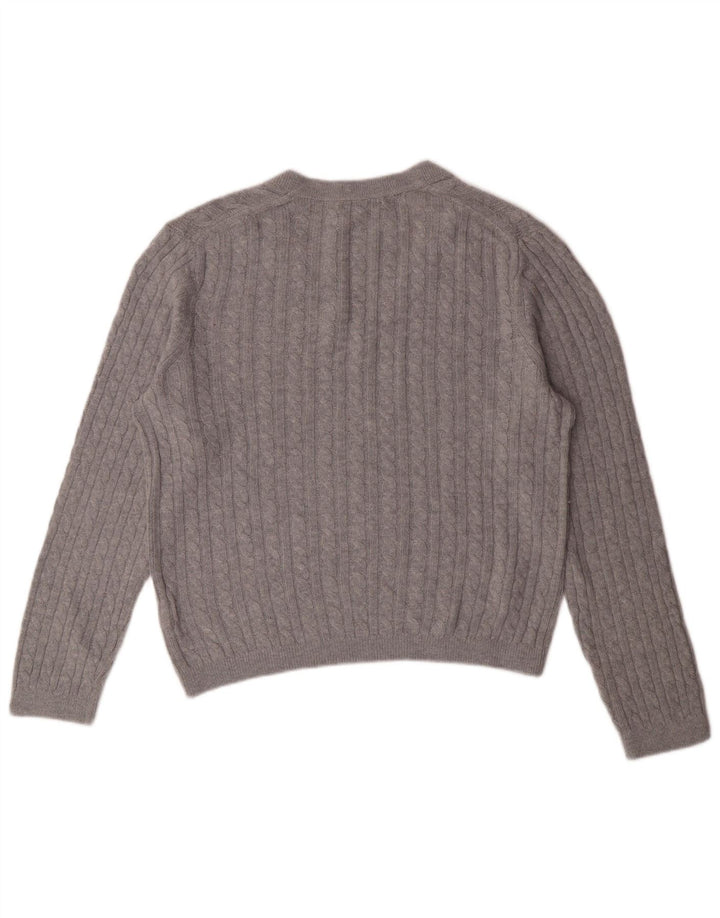 TOMMY HILFIGER Γυναικείο πουλόβερ με λαιμόκοψη με V λαιμόκοψη UK 12 Medium Grey Nylon