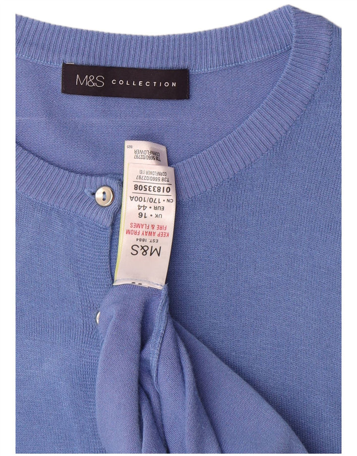 Marks & Spencer Γυναικεία ζακέτα πουλόβερ UK 16 μεγάλη μπλε βισκόζη