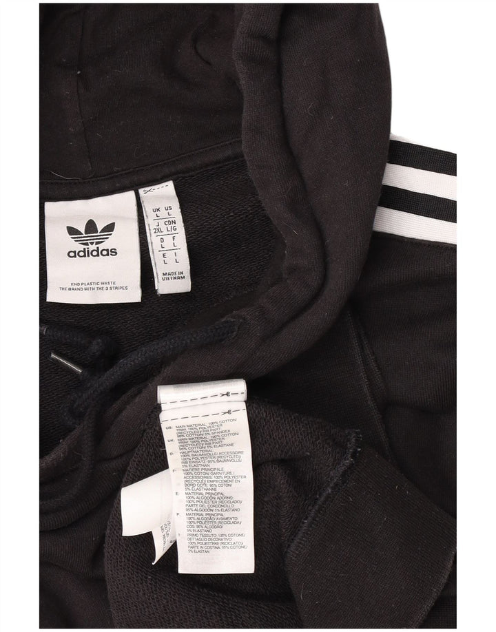 Adidas Ανδρικό Hoodie Jumper Μεγάλο Μαύρο Βαμβακερό