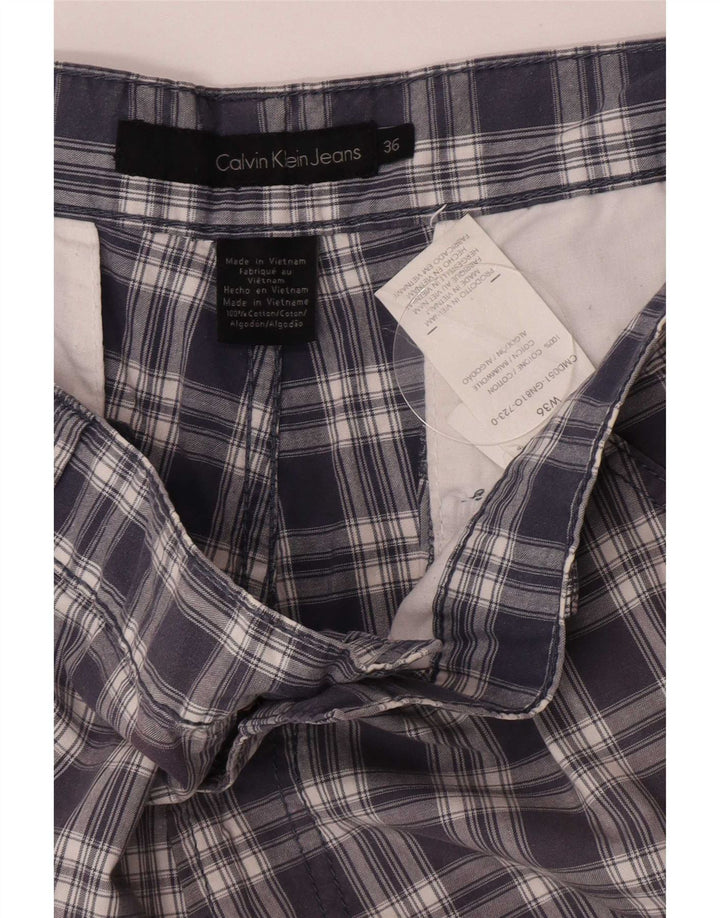 Ανδρικό σορτς Cargo Calvin Klein W36 Large Navy Blue Check Cotton