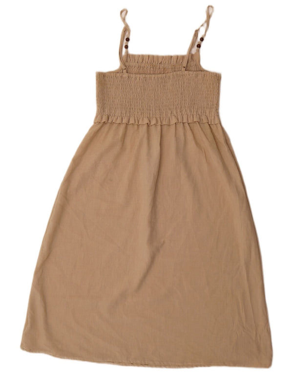 Zara Γυναικείο Αμάνικο Φόρεμα A-Line UK 12 Medium Beige