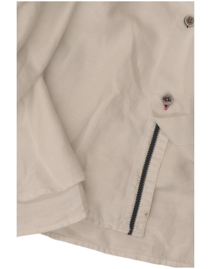 Ted Baker Ανδρικό κοντομάνικο πουκάμισο νούμερο 5 XL Λευκό βαμβακερό