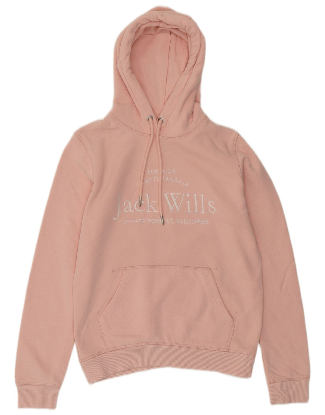 JACK WILLS Γυναικείο γραφικό υπερμεγέθη κουκούλα UK 8 Μικρό ροζ βαμβακερό
