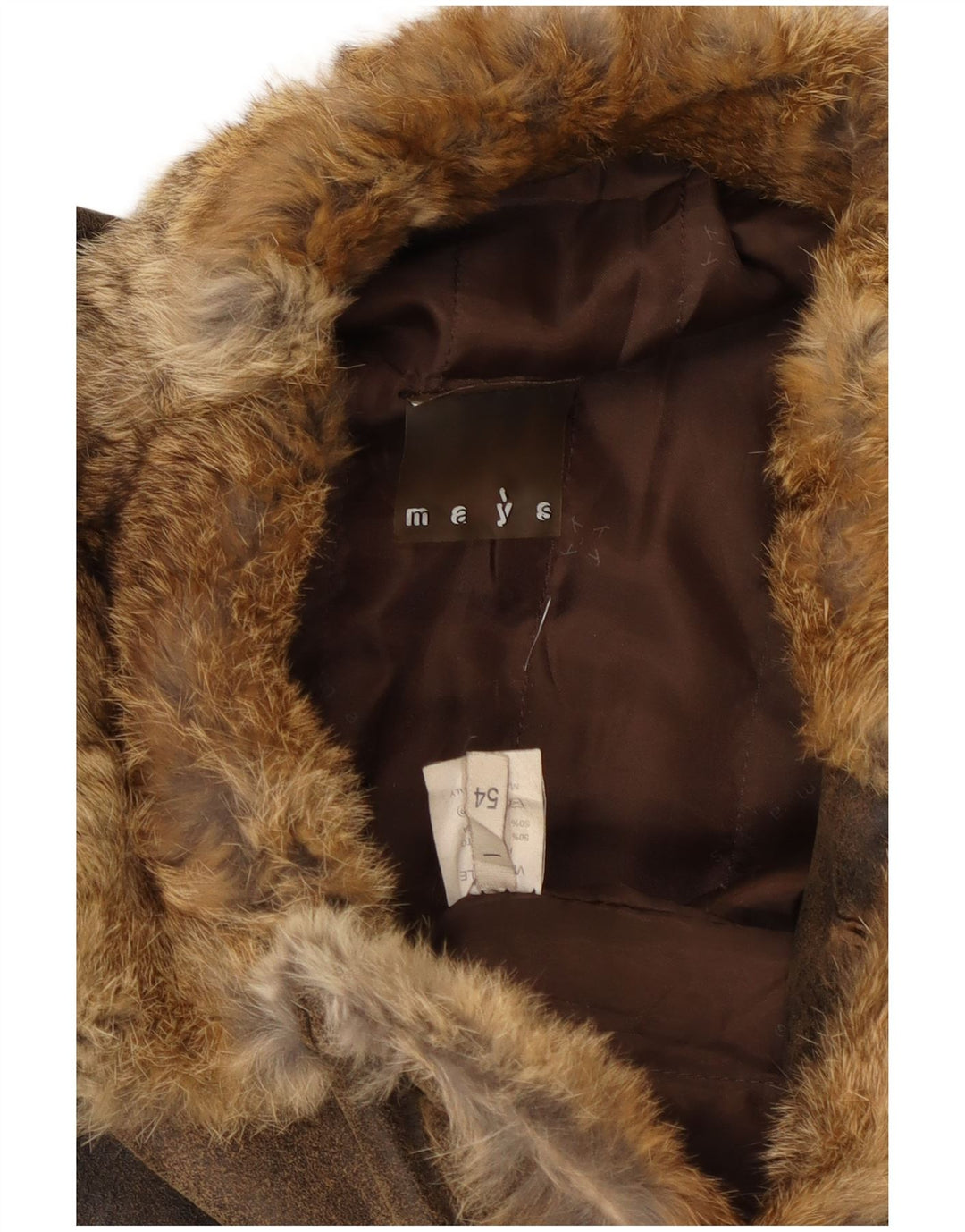 MAYS Ανδρικό Δερμάτινο Μπουφάν UK 40 Μεγάλο Καφέ Δερμάτινο