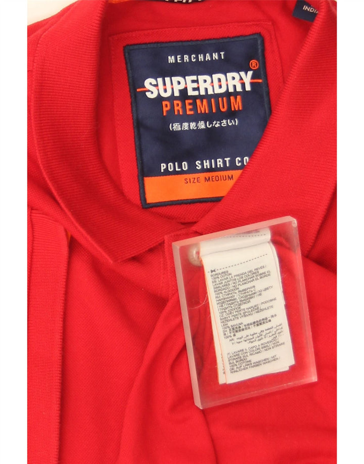 Ανδρικό πουκάμισο πόλο Superdry, μεσαίο κόκκινο βαμβακερό