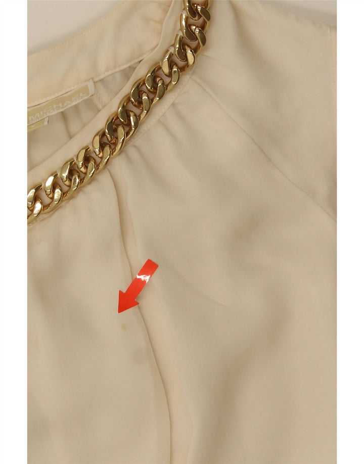 Michael Kors Γυναικεία Αμάνικη Μπλούζα Τοπ UK 10 Small Off White Silk