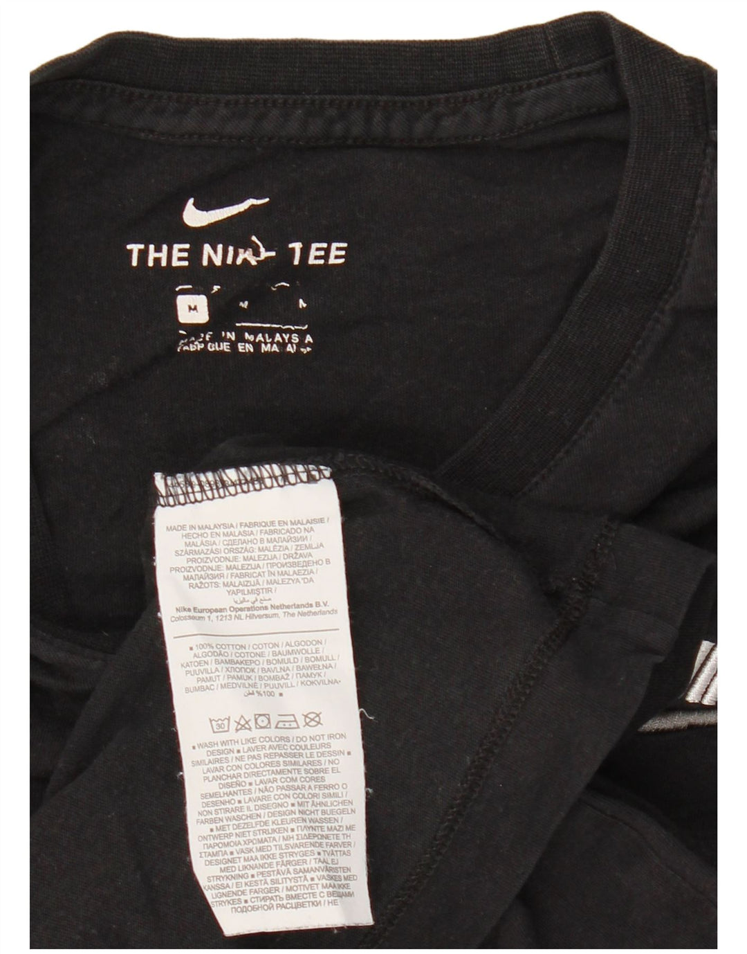 Ανδρικό γραφικό μπλουζάκι Nike, μεσαίο μαύρο βαμβακερό