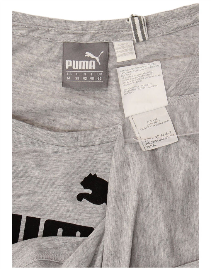 Γυναικείο γραφικό T-Shirt Puma Top UK 12 Medium Grey Polyester