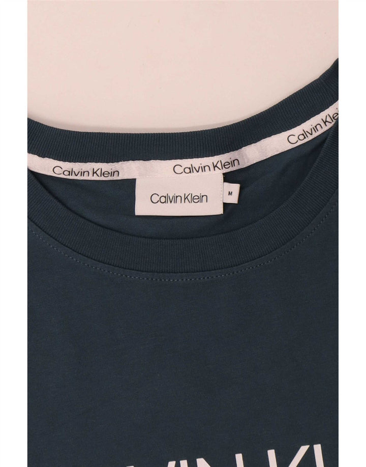 Ανδρικό γραφικό μπλουζάκι Calvin Klein Τοπ μεσαίου μπλε βαμβακερό