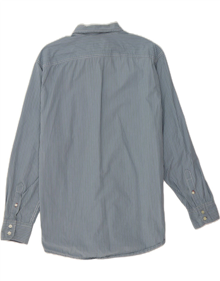 TIMBERLAND Mens Shirt Large Blue Striped Cotton Vintage Timberland and Second-Hand Timberland from Messina Hembry 