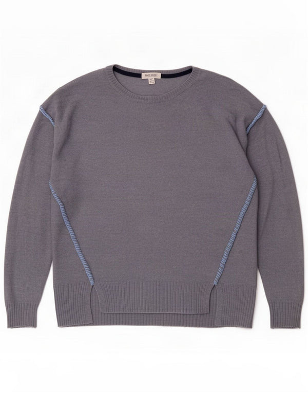 White Stuff Γυναικείο Πουλόβερ για Χαλαρή Εφαρμογή Crew Neck Jumper UK 12 Medium Blue