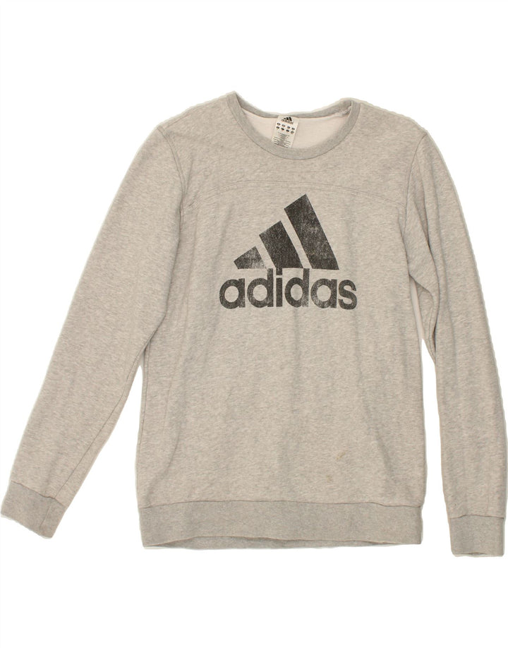 ADIDAS Mens Graphic Sweatshirt Jumper Medium Grey Cotton Vintage Adidas and Second-Hand Adidas from Messina Hembry 