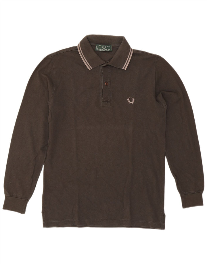 Fred Perry Ανδρικό μακρυμάνικο μπλουζάκι πόλο, μικρό γκρι βαμβακερό