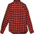 J. CREW Mens Slim Flannel Shirt XS Orange Gingham Cotton | Vintage J. Crew | Thrift | Second-Hand J. Crew | Used Clothing | Messina Hembry 
