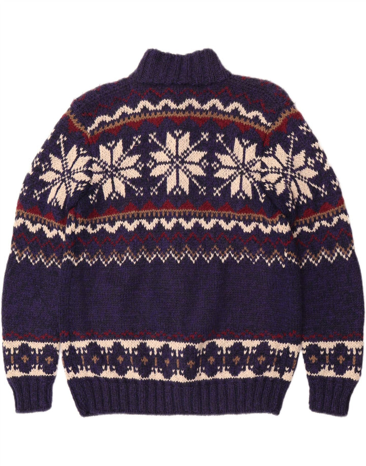 Vintage ανδρικό πουλόβερ ζακέτα Medium Blue Fair Isle