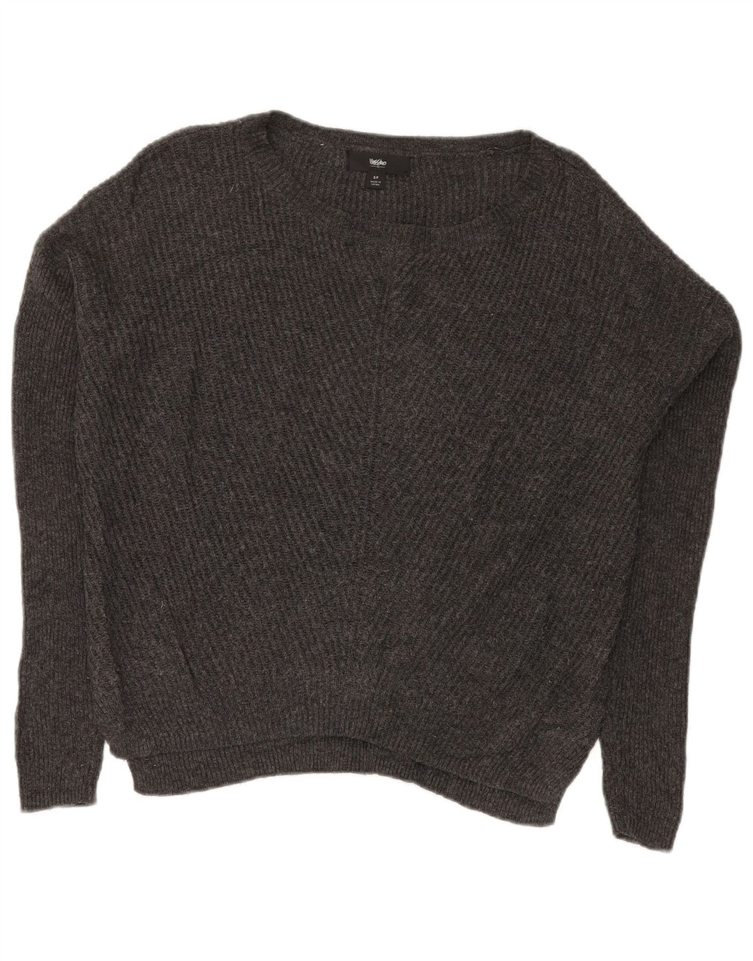 MOSSIMO Γυναικείο πουλόβερ με λαιμόκοψη μεγάλου μεγέθους UK 10 Μικρό γκρι βαμβακερό