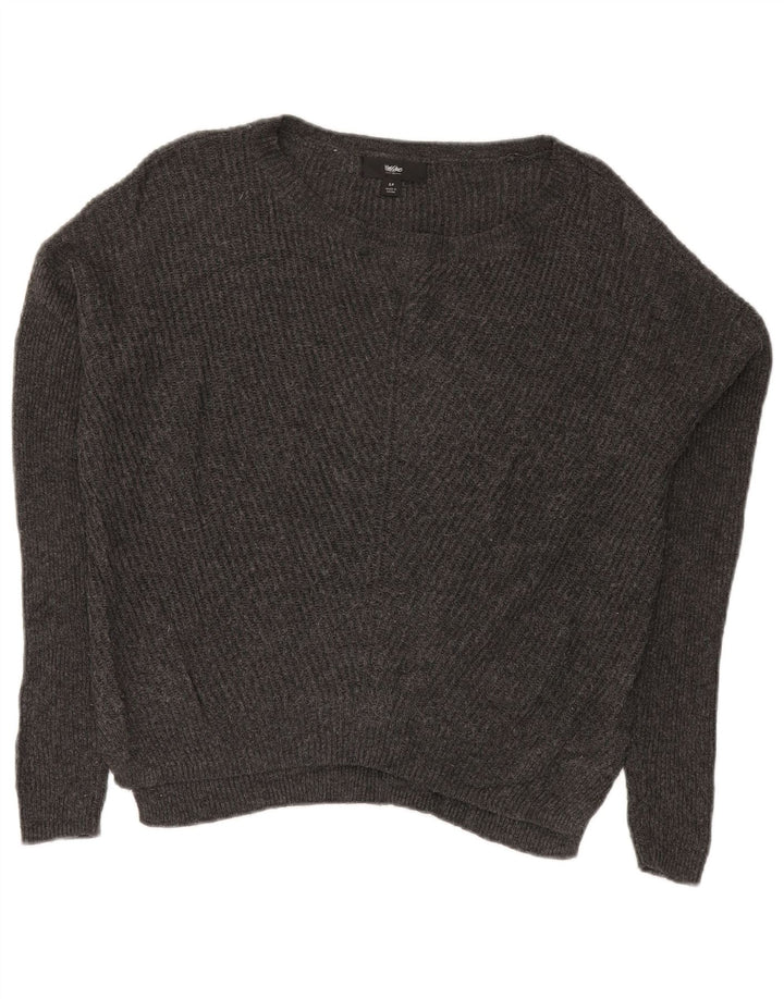 MOSSIMO Γυναικείο πουλόβερ με λαιμόκοψη μεγάλου μεγέθους UK 10 Μικρό γκρι βαμβακερό