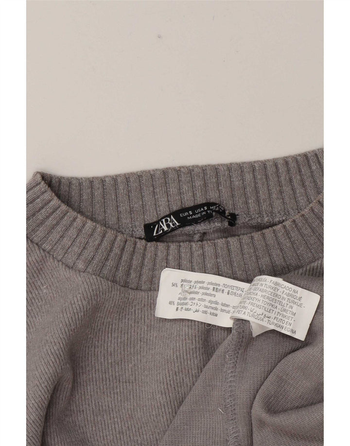 Zara Γυναικείο Loose Fit Μακρυμάνικο UK 10 Small Grey Polyester