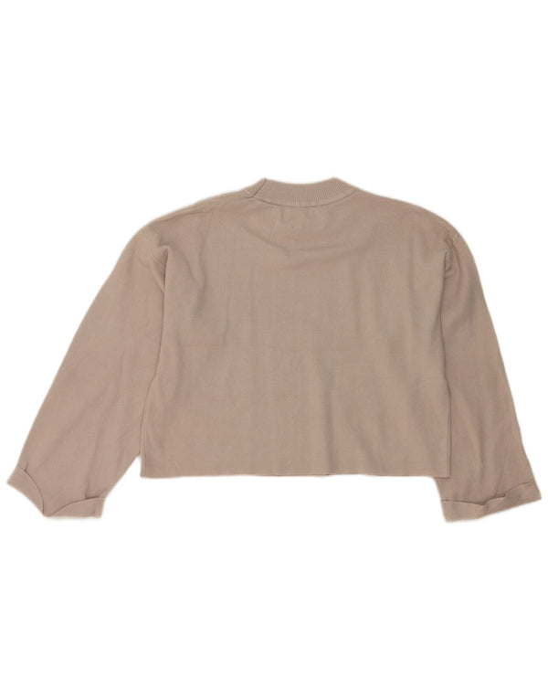 Zara Girls Crop Crop Neck Jumper πουλόβερ 13-14 ετών Μπεζ βισκόζη