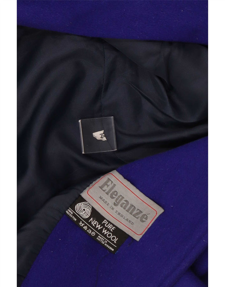 Vintage γυναικείο παλτό με διπλό στήθος UK 14 Medium Purple Wool