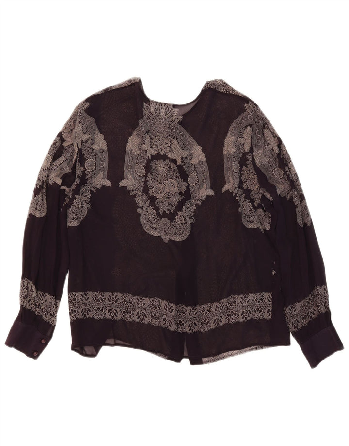 MIMMINA Γυναικεία Πουκάμισο See Through Μπλούζα IT 44 Medium Black Floral