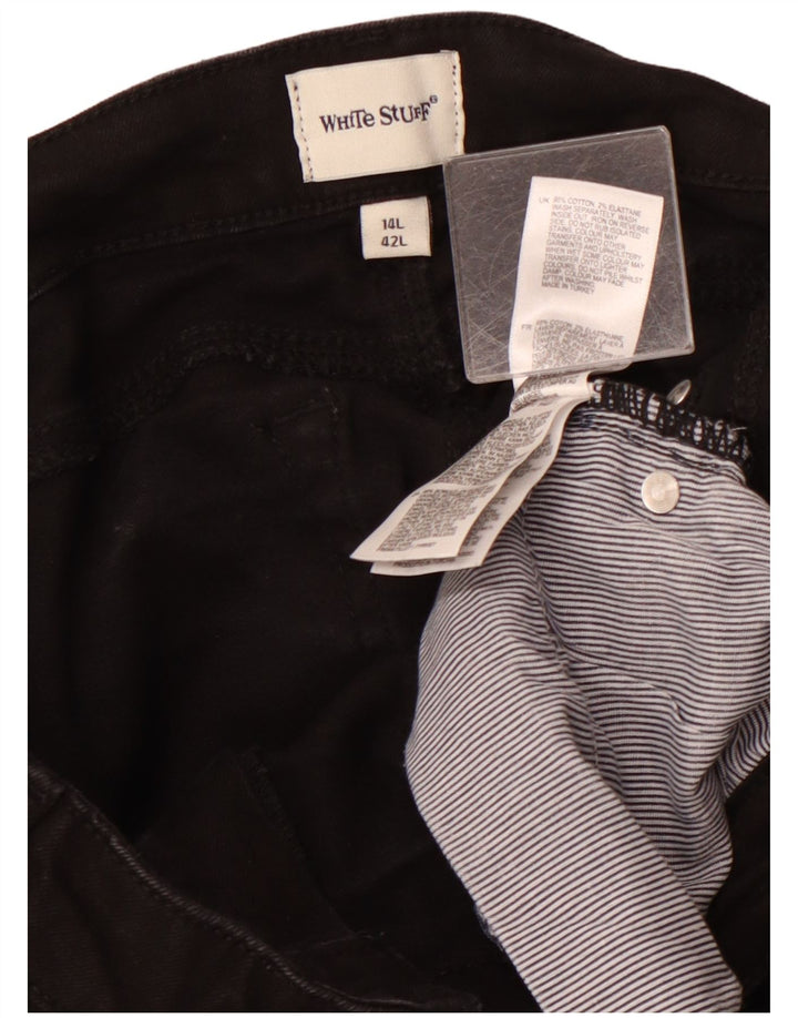 WHITE STUFF Γυναικείο ψηλόμεσο στενό τζιν UK 14 μεγάλο W32 L29 μαύρο